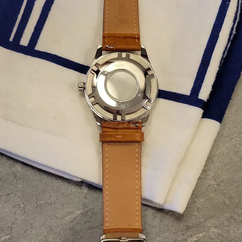Blue Dial Men's Watch with Tan Leather Strap